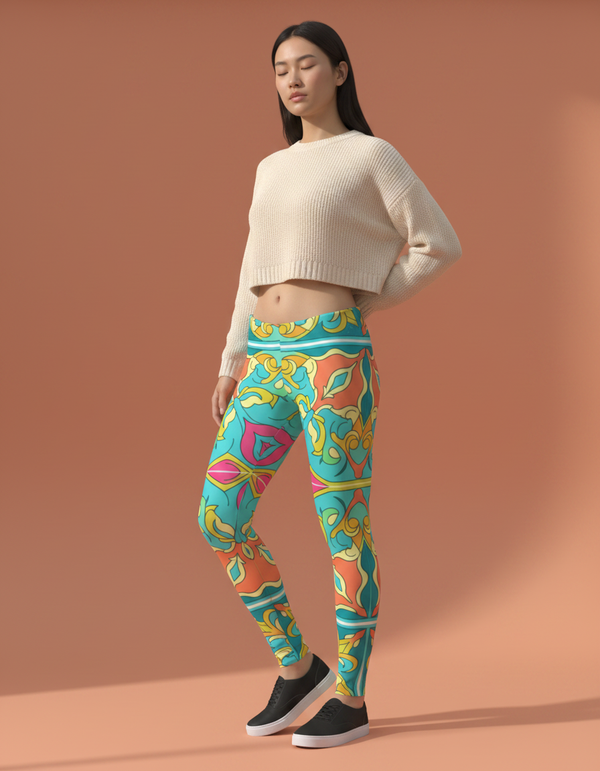 Women's Lisbon-Blue Azulejo Leggings
