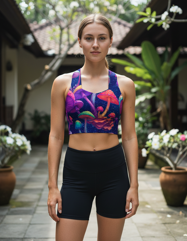 Mushroom Collection longline sports bras