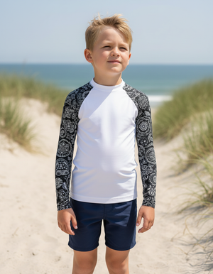 White Onyx Echo Kids Rash Guard Kids Rash Guard — Dripper