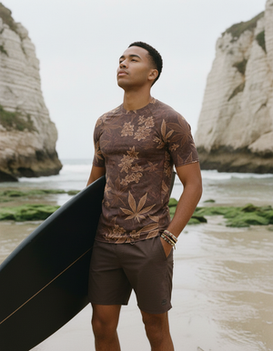Men's Burnt Sienna Kumo men's short-sleeve rashguards