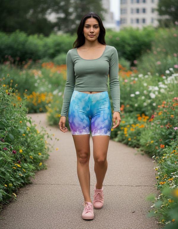 Women's Short Shorts in Marina Mosaic