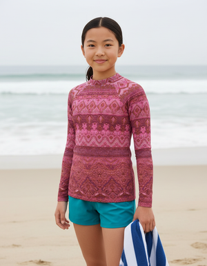 Youth Millennial Pink Serenade youth rashguards