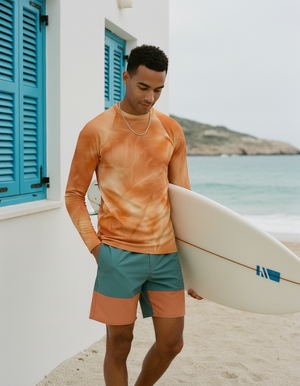 Men's Citrus Orange Frost men's short-sleeve rashguards