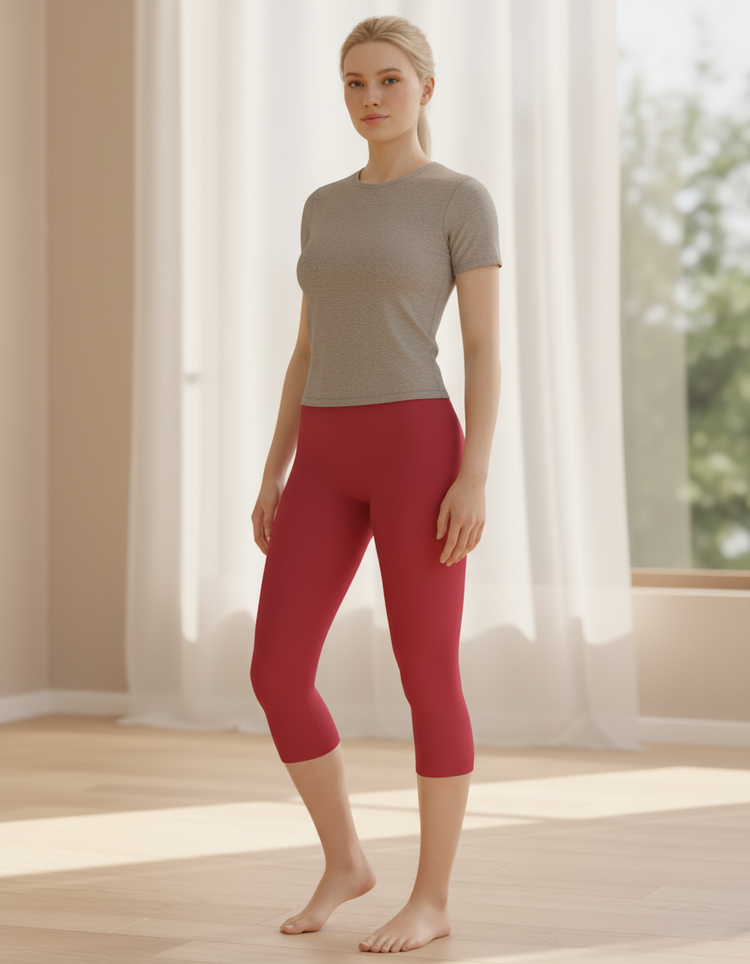Pomegranate Leggings Capri Leggings — Dripper