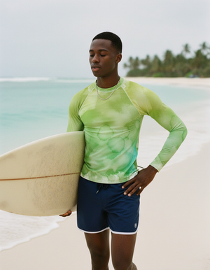 Men's Runway Chartreuse Mosaic men's short-sleeve rashguards
