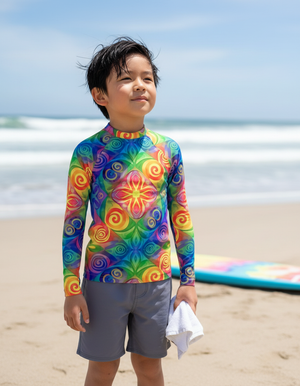 Hot Pink Prism Kids Rash Guard Kids Rash Guard — Dripper