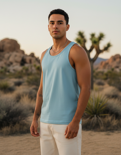 Men's Powder Blue Tank Top tank top