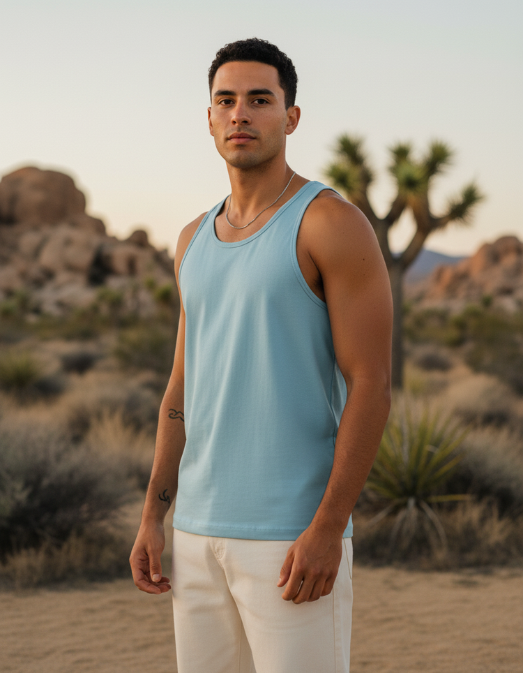 Powder Blue Tank Top Men's Tank Top — Dripper