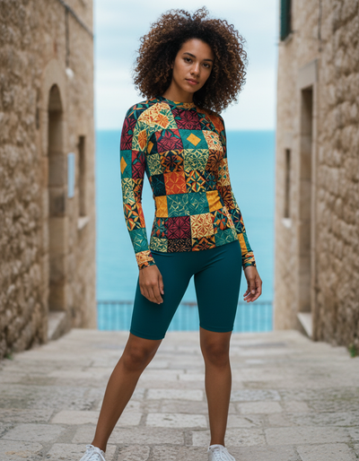 Women's Runway Emerald Pulse rash guard