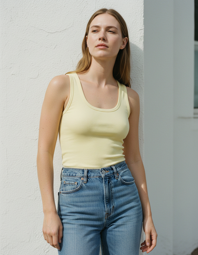 Women's Pale Yellow Tank Top tank top