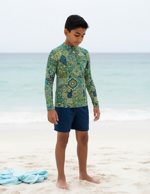 Youth Runway Chartreuse Riad youth rashguards
