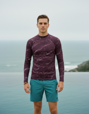 Burnished Lilac Eclipse Rash Guard Men's Rashguard — Dripper