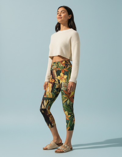 Coffee Bean Tiare Capri Yoga Leggings capri yoga leggings