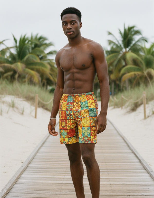 Men's Mosaic Tile Swim Trunks