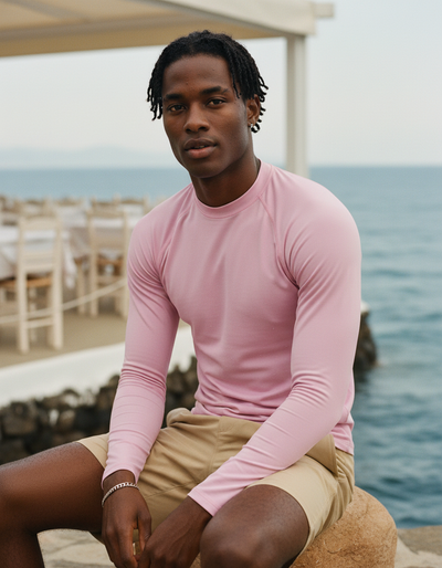 Men's Powder Pink rash guard