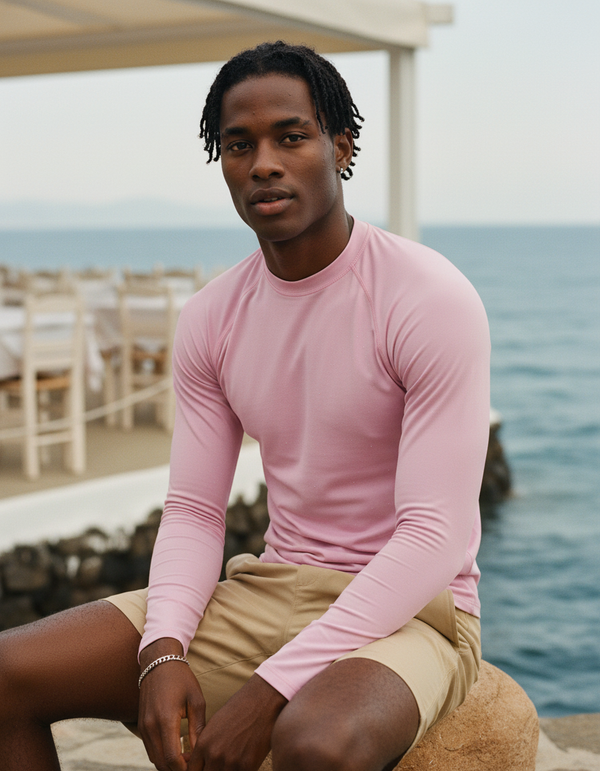 Powder Pink Men's Rashguard