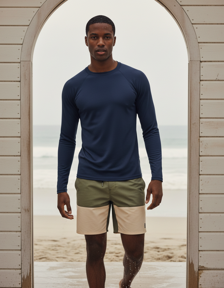 Dark Denim Rash Guard Men's Rashguard — Dripper