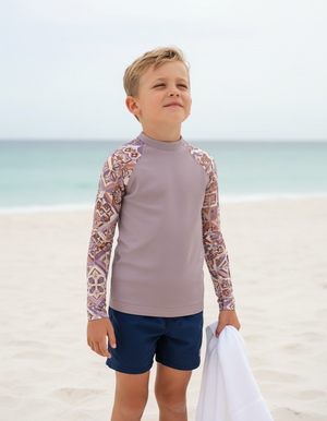 Burnished Lilac Helix Kids Rash Guard Kids Rash Guard — Dripper