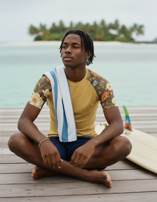 Amber Haze Elysium Rash Guard Men's Rashguard — Dripper