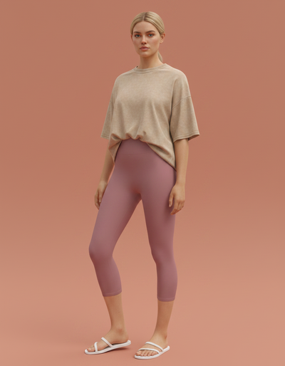 Dusty Rose Capri Yoga Leggings capri yoga leggings