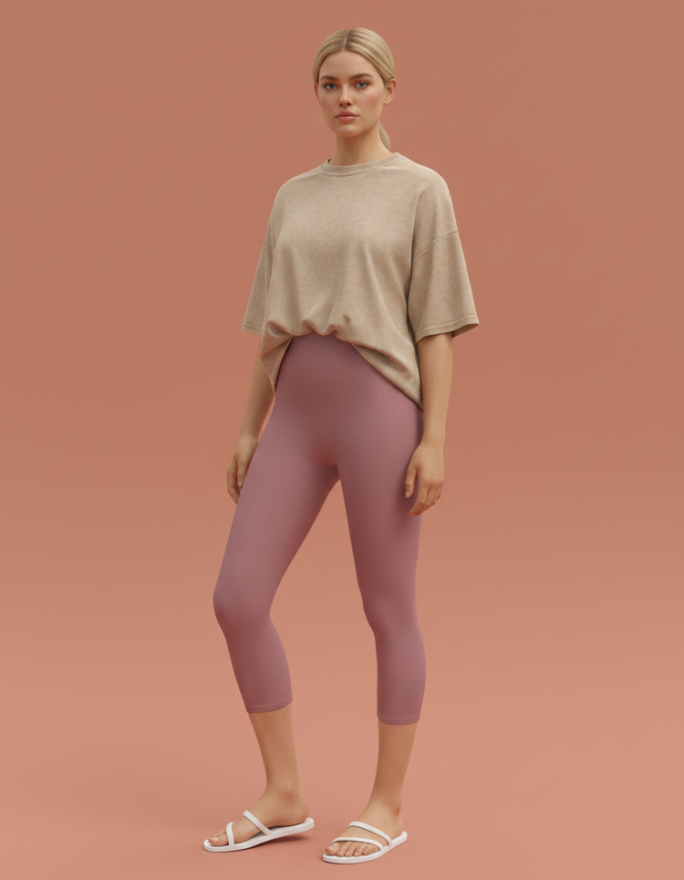 Dusty Rose Capri Yoga Leggings Capri Yoga Leggings — Dripper