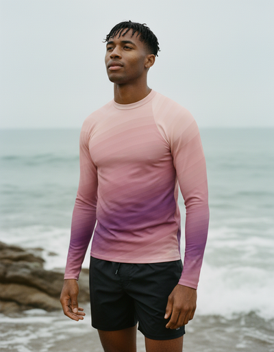 Men's Dusty Rose Ripple rash guard