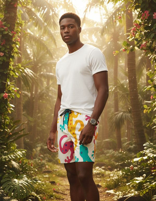 Gecko Collection men's swim trunks