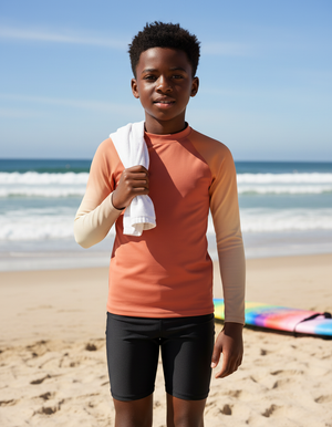 Burnt Sienna Prism Youth Rash Guard Youth Rash Guard — Dripper