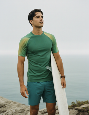 Men's Runway Emerald Chroma men's short-sleeve rashguards