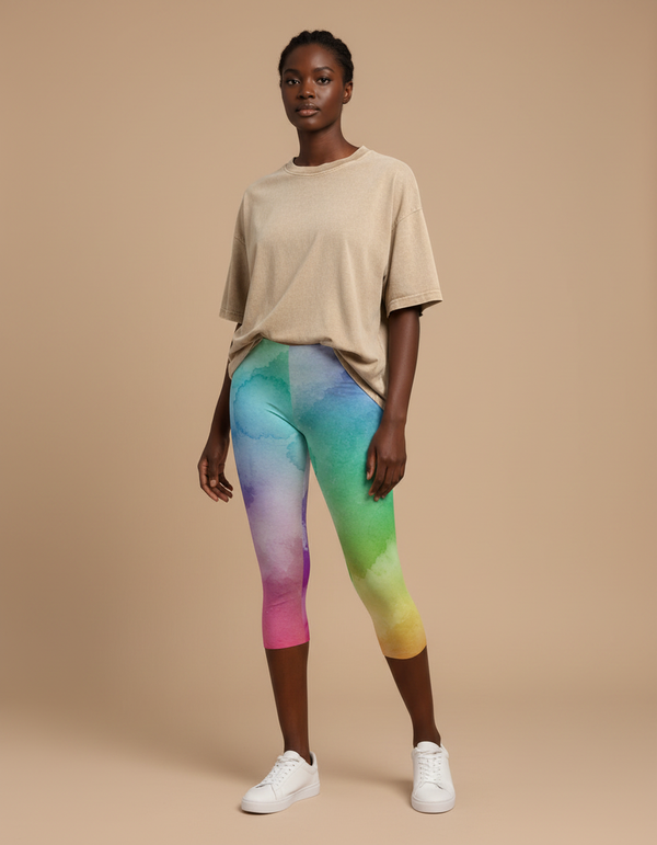 Mosaic Capri Leggings Capri Leggings — Dripper