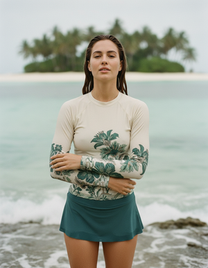 Women's Transformative Teal Aurelia women's rashguards