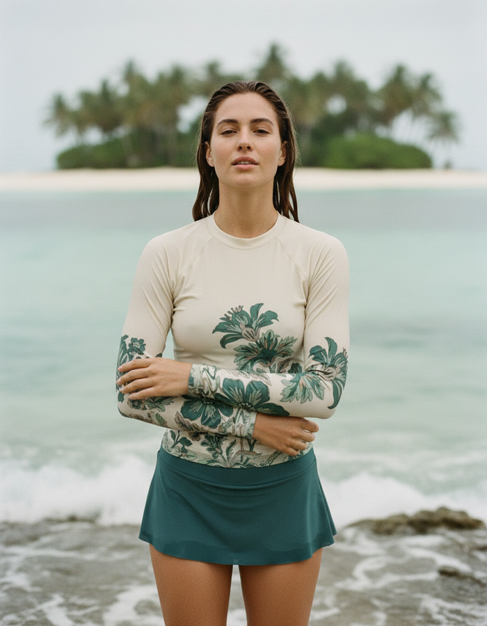 Rashguard — Women's Transformative Teal Aurelia