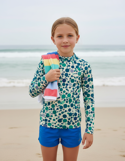 Kids Turquoise Dapple kids rashguards