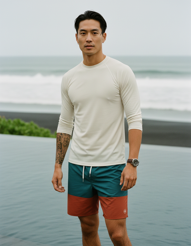 Ivory Rash Guard Men's Rashguard — Dripper