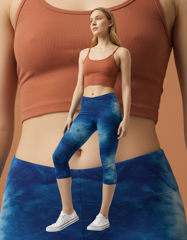 Indigo Leggings Capri Leggings — Dripper