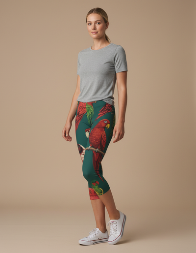 Fiery Red Tropique Capri Leggings capri leggings