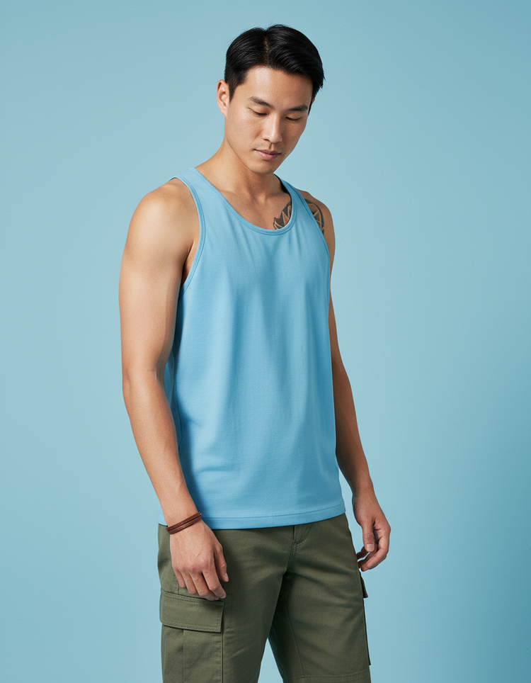 Sky Blue Tank Top Men's Tank Top — Dripper