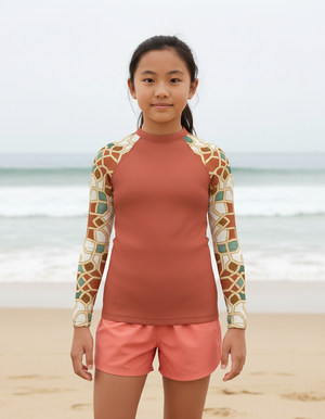 Burnt Sienna Albaicín Youth Rash Guard Youth Rash Guard — Dripper