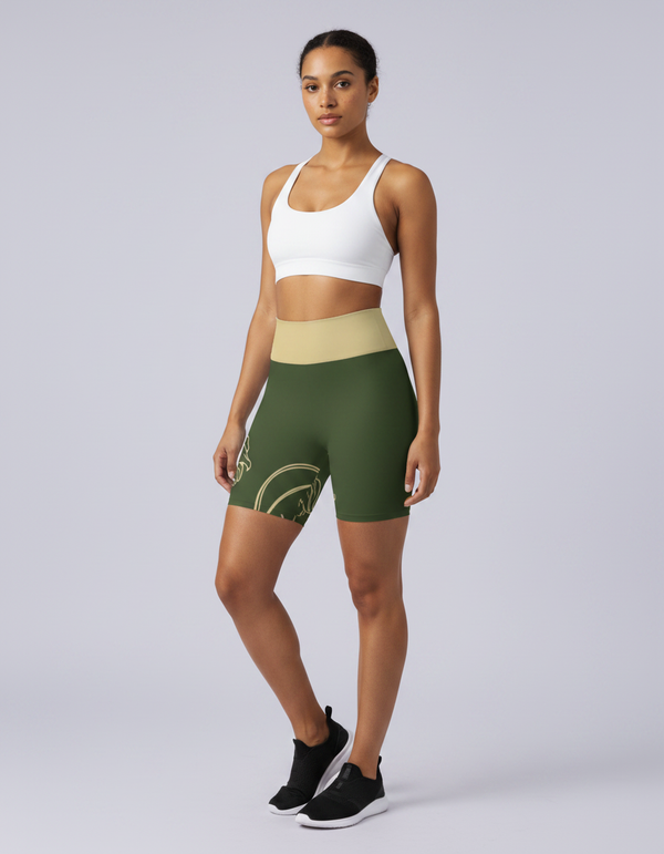 Art Nouveau yoga shorts