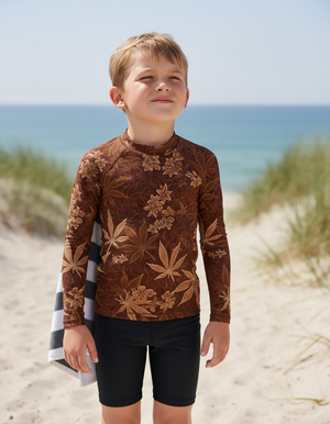 Burnt Sienna Kumo Kids Rash Guard Kids Rash Guard — Dripper