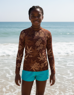 Burnt Sienna Kumo Youth Rash Guard Youth Rash Guard — Dripper