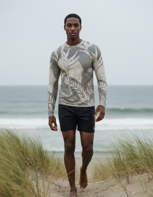 White Onyx Tropique Rash Guard Men's Rashguard — Dripper