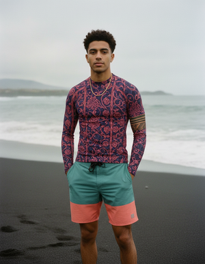 Electric Fuchsia Tana Rash Guard Men's Rashguard — Dripper