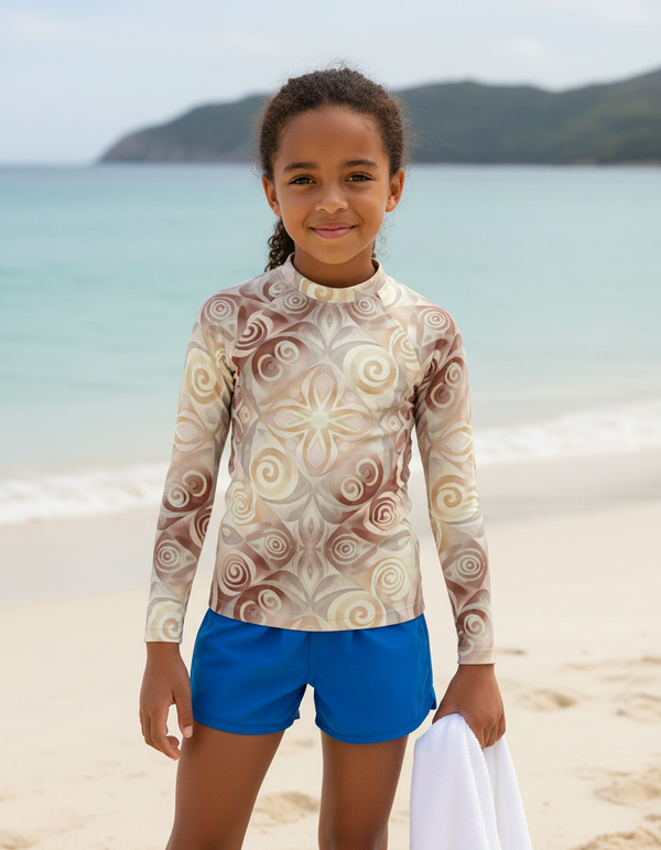 Kids Rainbow Patterns Rash Guard