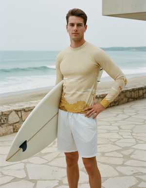Men's Lemon Yellow Hikari men's short-sleeve rashguards