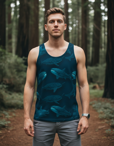 Men's Transformative Teal Azure Tank Top tank top