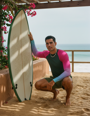 Men's Electric Fuchsia Prism men's short-sleeve rashguards