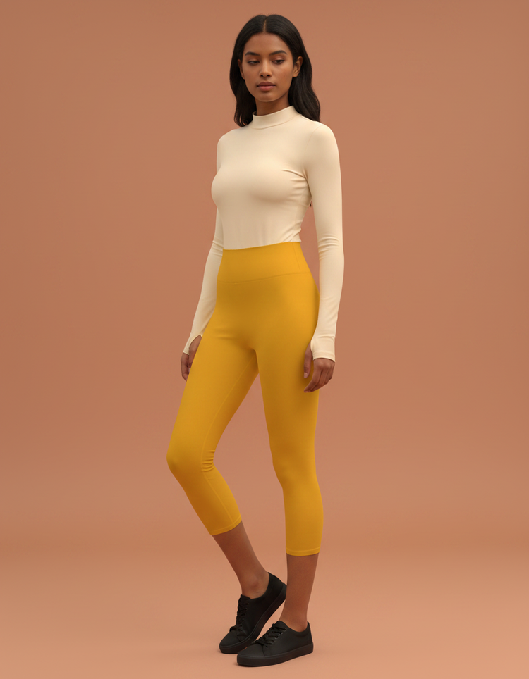 Marigold Leggings Capri Yoga Leggings — Dripper