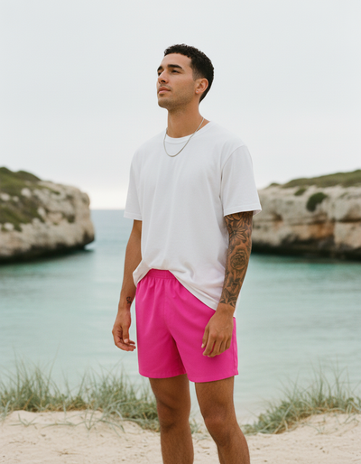 Shocking Pink Men's Swim Trunks swim trunks