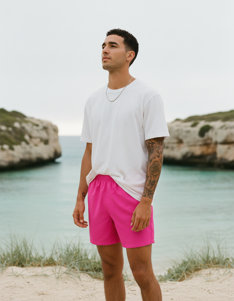 Shocking Pink Men's Swim Trunks Men's Swim Trunks — Dripper